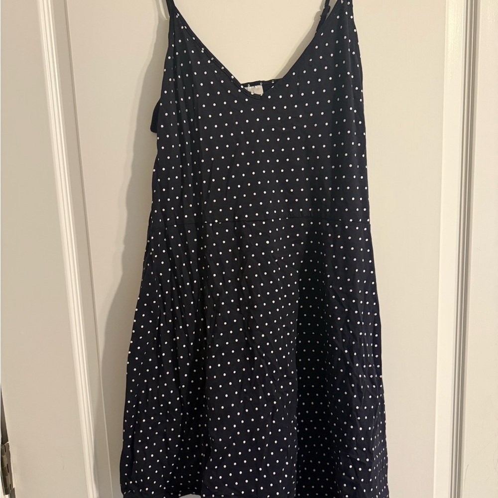 H&M Dark Blue Dress with White Dots